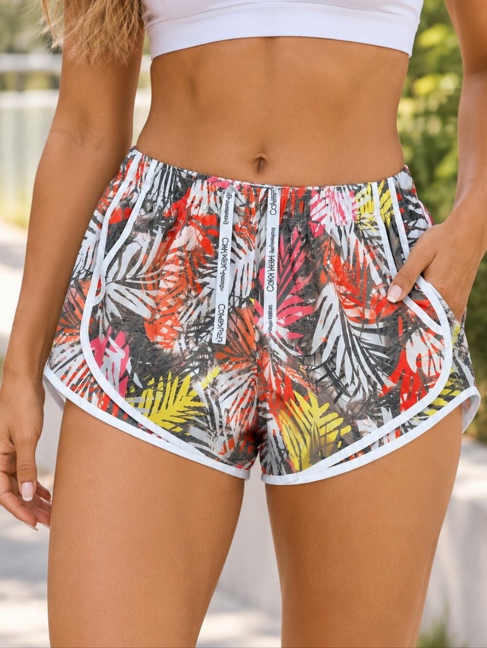 Calvin Klein Performance Tropical Dolphin Running Shorts XL 3" Inseam NWT -O